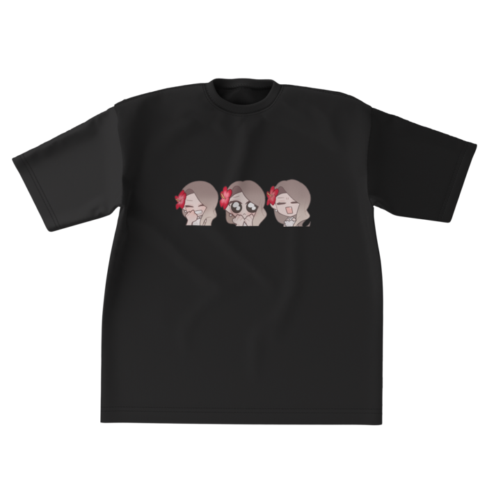 ビッグシルエットTシャツ - XL - 正面(ブラック)