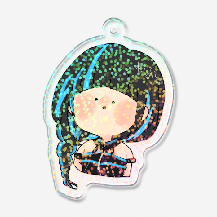 サイバー衣装ホログラムアクリルキーホルダー - 50 × 50mm(1)