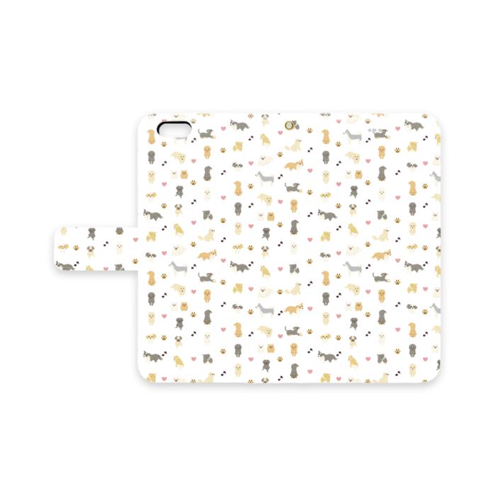 手帳型iPhoneケース　iPhone 6Plus / 6sPlus　ベルトあり＋穴あり　白