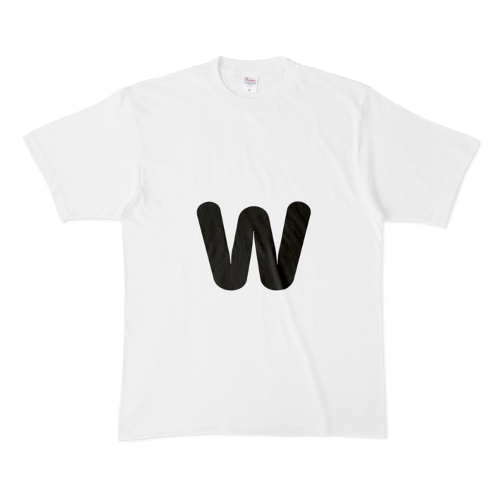 「w」（小文字）Tシャツ - XL - 白