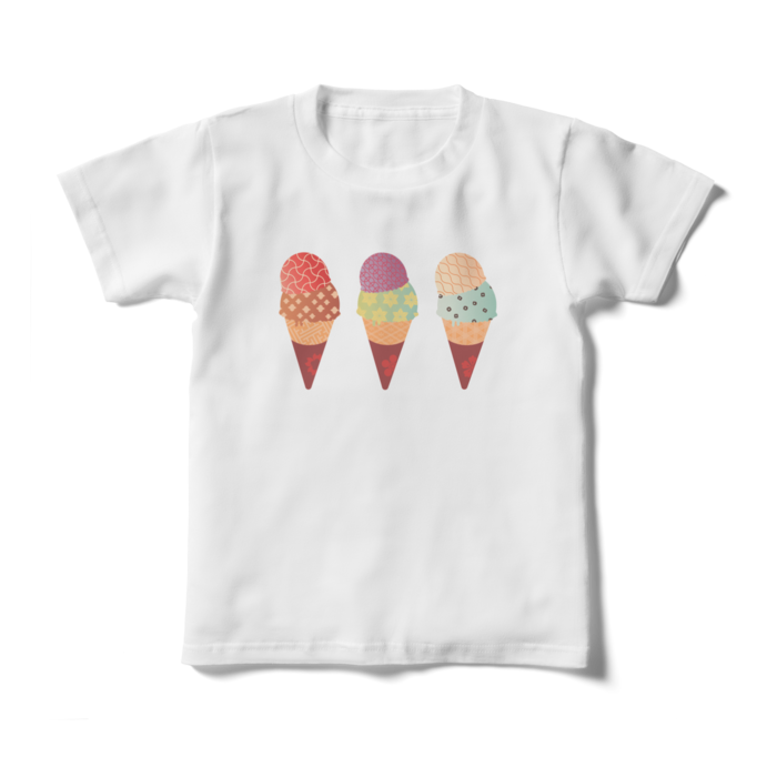 和柄アイスキッズTシャツ - 130cm - 正面