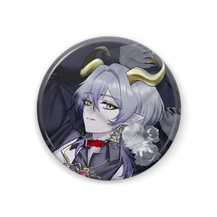 缶バッジ - 44mm 白薔薇_微笑み