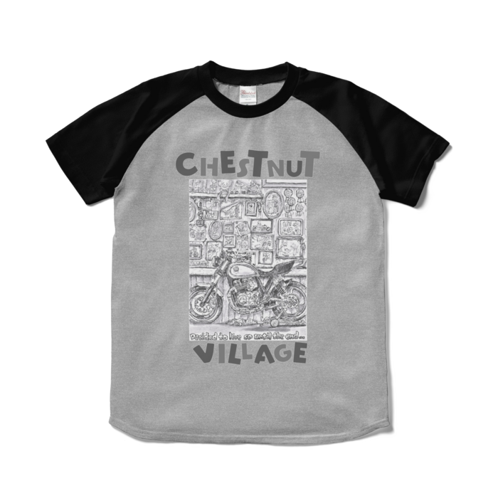 ラグランTシャツ - S - 杢グレー×ブラック