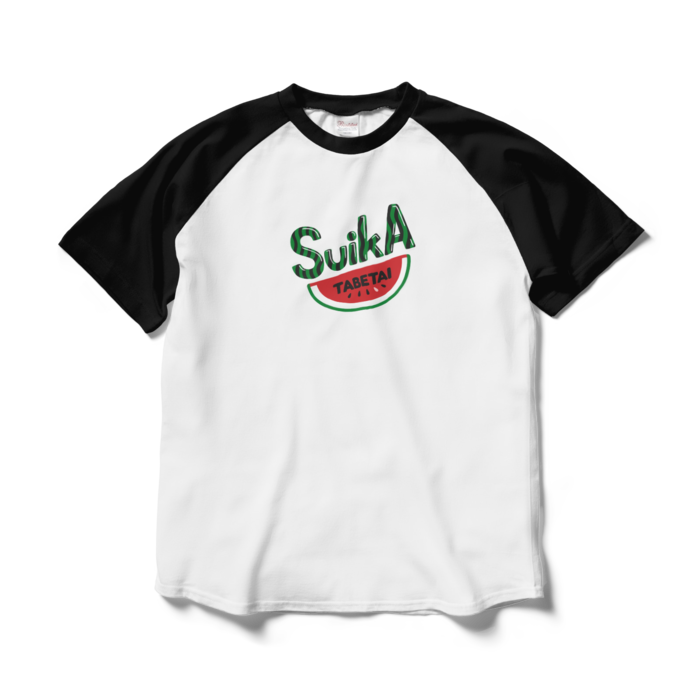 ラグランTシャツ - L - ホワイト×ブラック