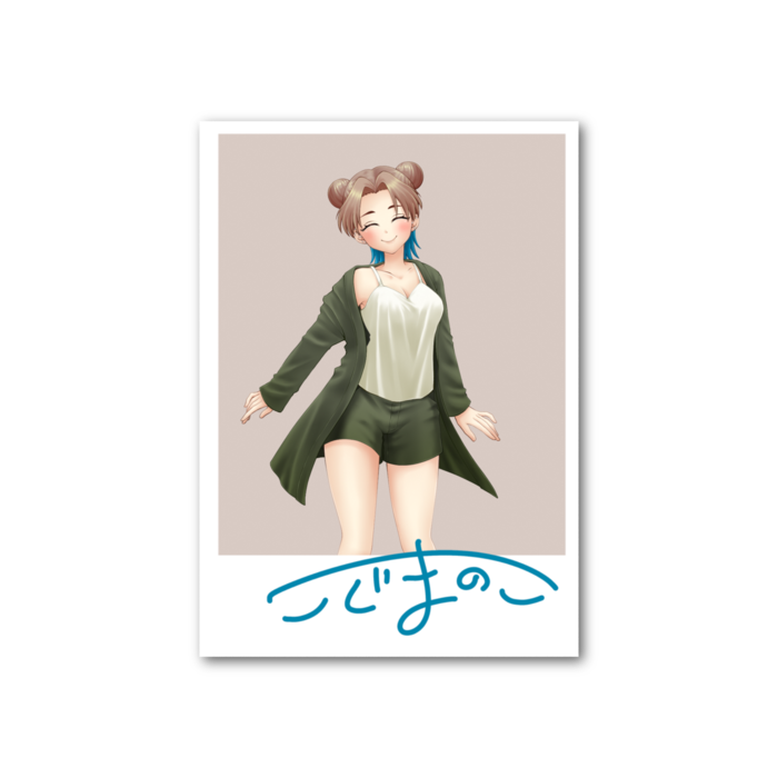 のこ チェキ風カード(サイン入り) にっこり