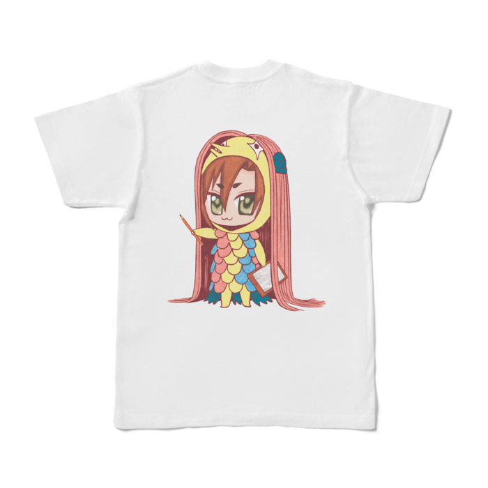 Tシャツ - S - 白_こたアマビエちゃん(背面)