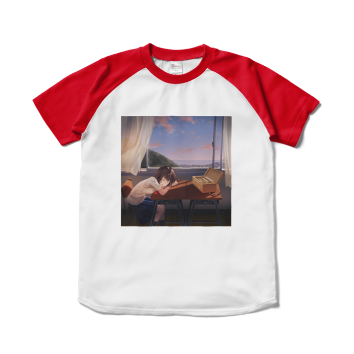 ラグランTシャツ - S - ホワイト×レッド