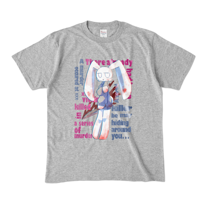 カラーTシャツ(濃色) - M - 正面 - 杢グレー