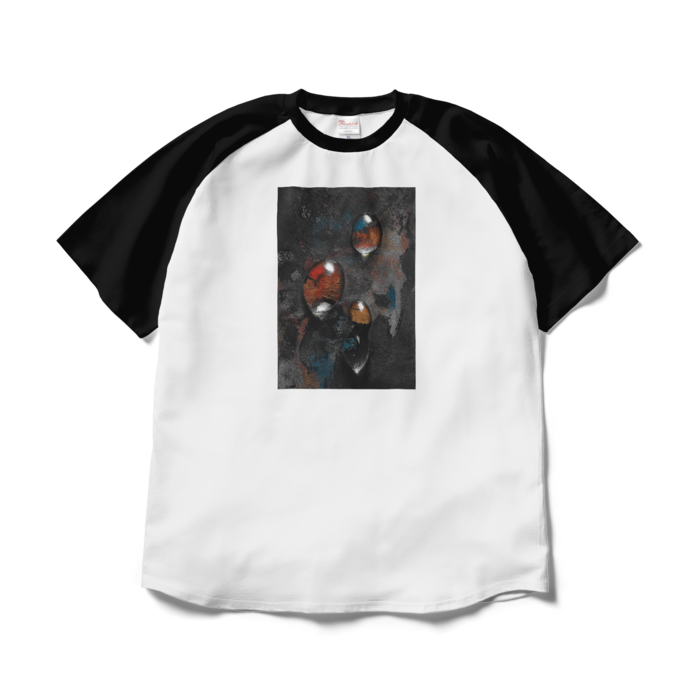 ラグランTシャツ - XL - ホワイト×ブラック