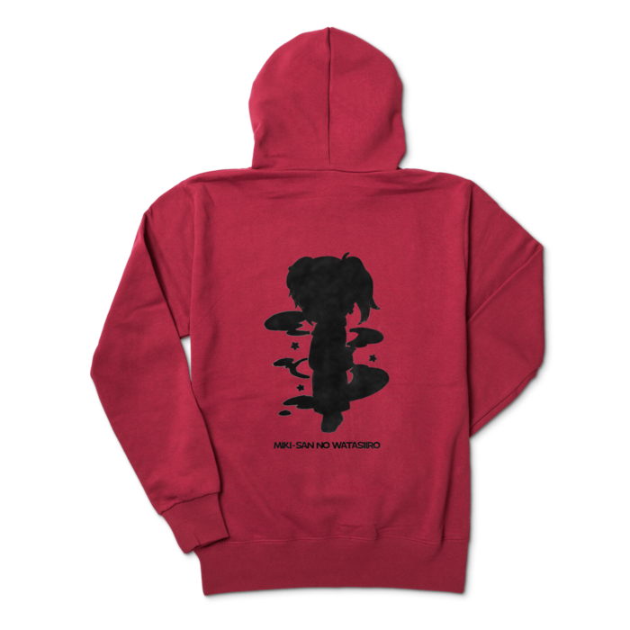 ジップパーカー - M - バーガンディ(シルエット黒)