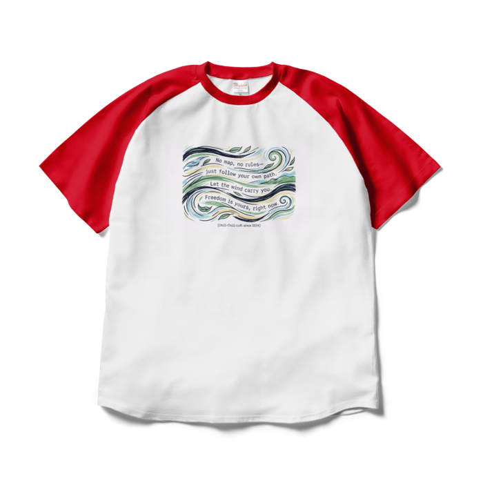 ラグランTシャツ - XL - ホワイト×レッド