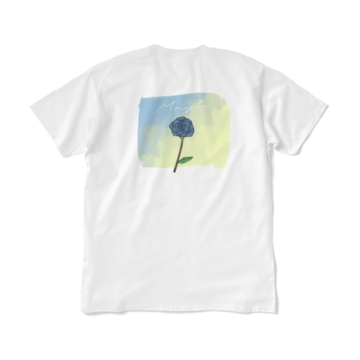 青薔薇Tシャツ  XL - ホワイト