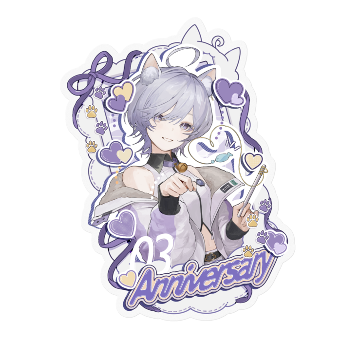 猫耳 - 100 x 100 (mm)