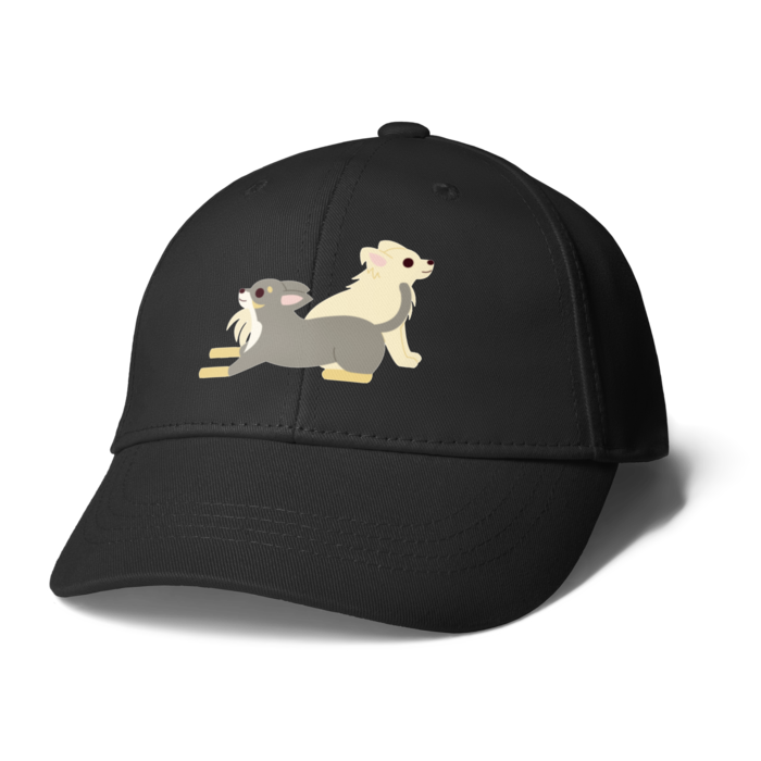 キャップ　黒　チワワ