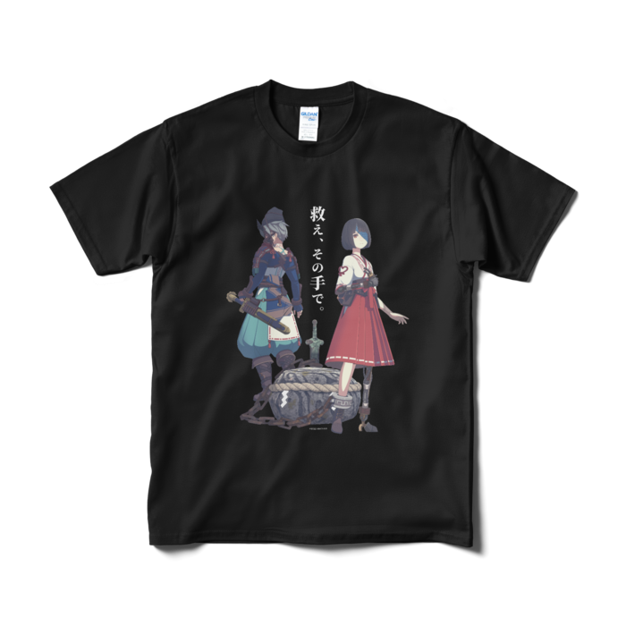 『オノゴロ物語』救え－ハル＆マサタケ（A）Tシャツ（短納期） - M - ブラック