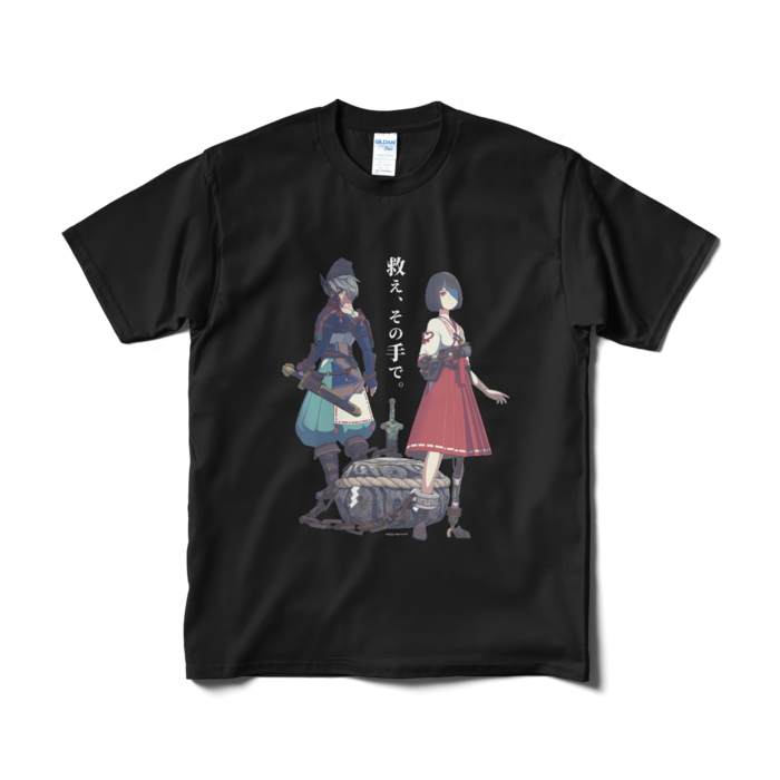 『オノゴロ物語』救え-ハル&マサタケ(A)Tシャツ(短納期) - M - ブラック