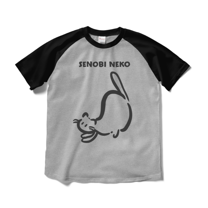 ラグランTシャツ - M - 杢グレー×ブラック