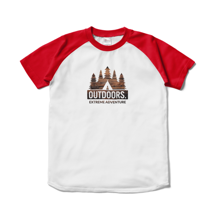 ラグランTシャツ - S - ホワイト×レッド