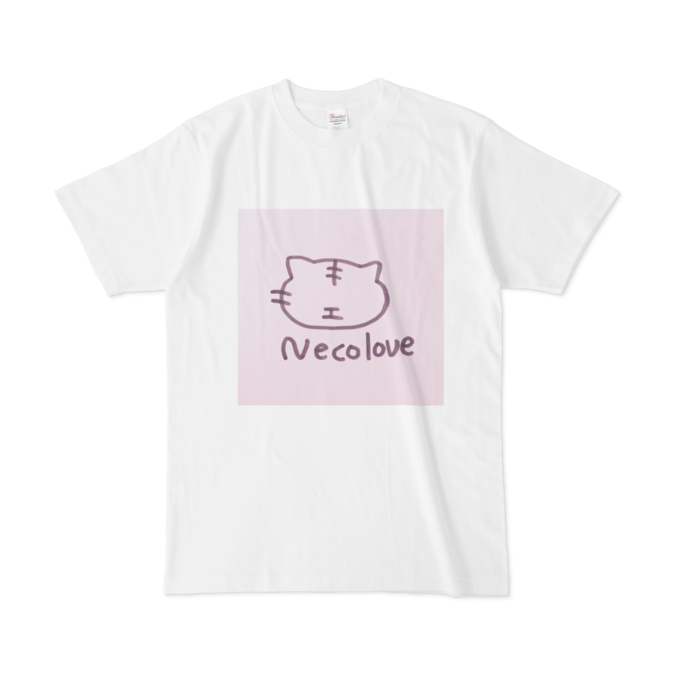 Tシャツ - L - 白(ピンク)
