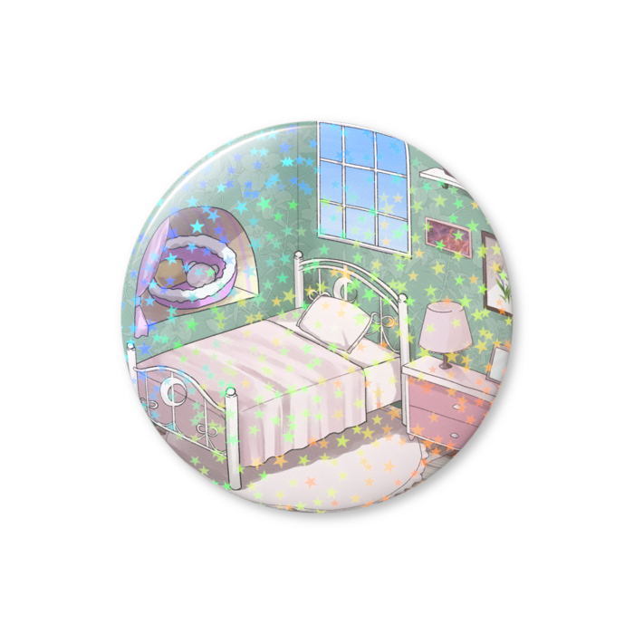 ホログラム缶バッジ お部屋(昼)- 76mm