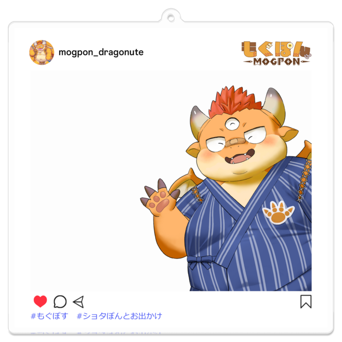 おでかけアクリルキーホルダー:ショタぽん 甚平 - 100 x 100 (mm)
