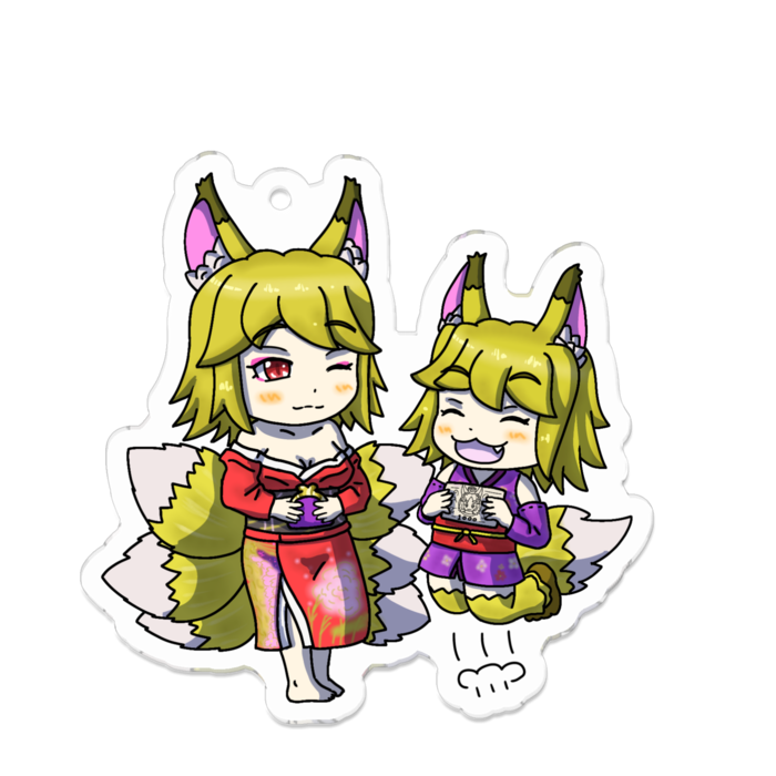 アクリルキーホルダー 線画縁取り- 70 x 70 (mm)