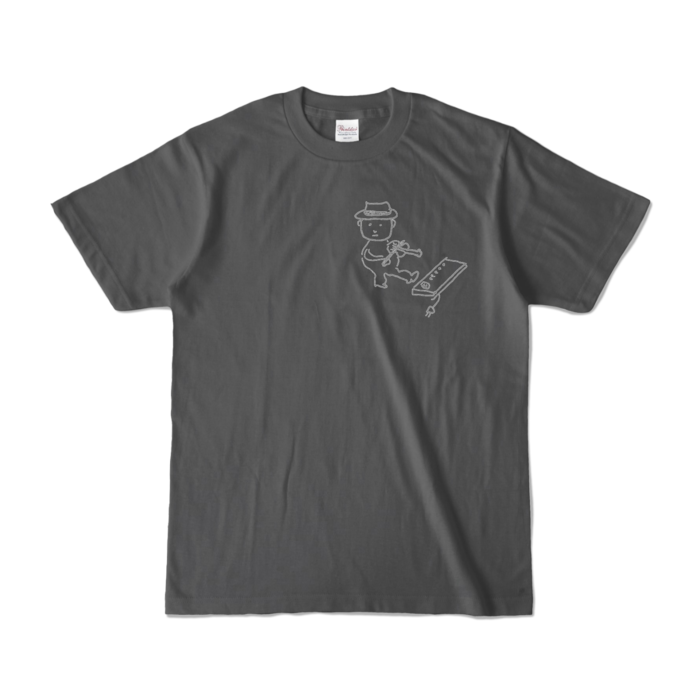 Tシャツ - S - チャコール (濃色)-キャラ小