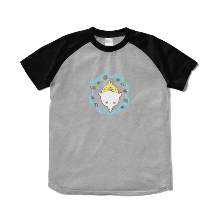 ラグランTシャツ - S - 杢グレー×ブラック