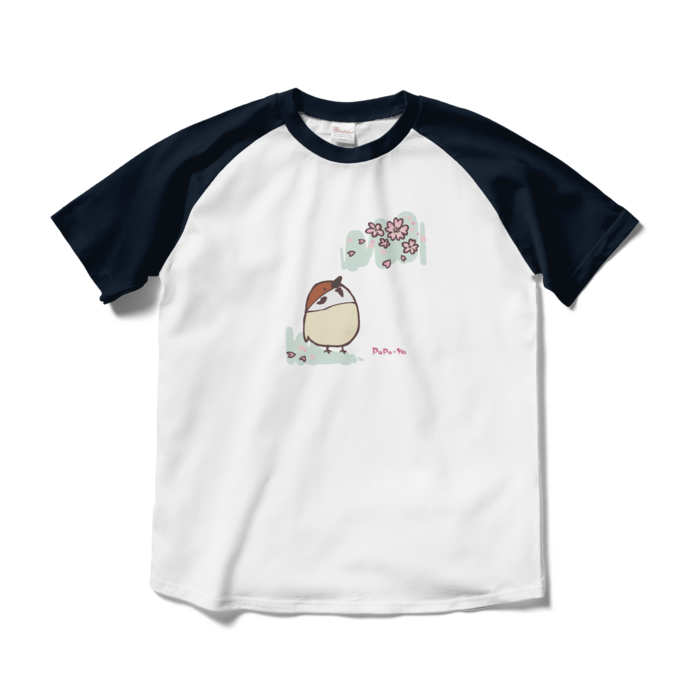 ラグランTシャツ - M - ホワイト×ネイビー