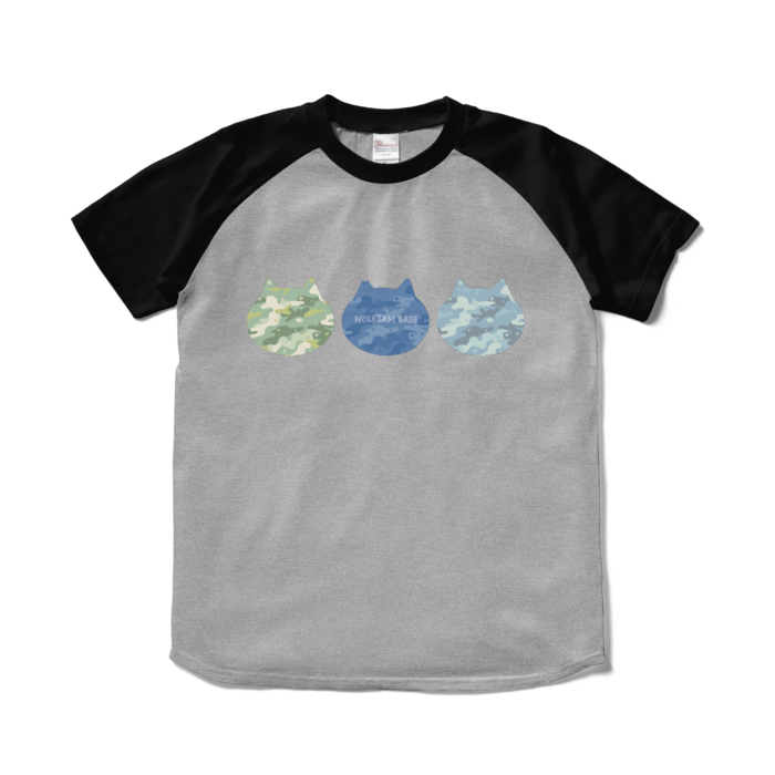 ラグランTシャツ - S - 杢グレー×ブラック