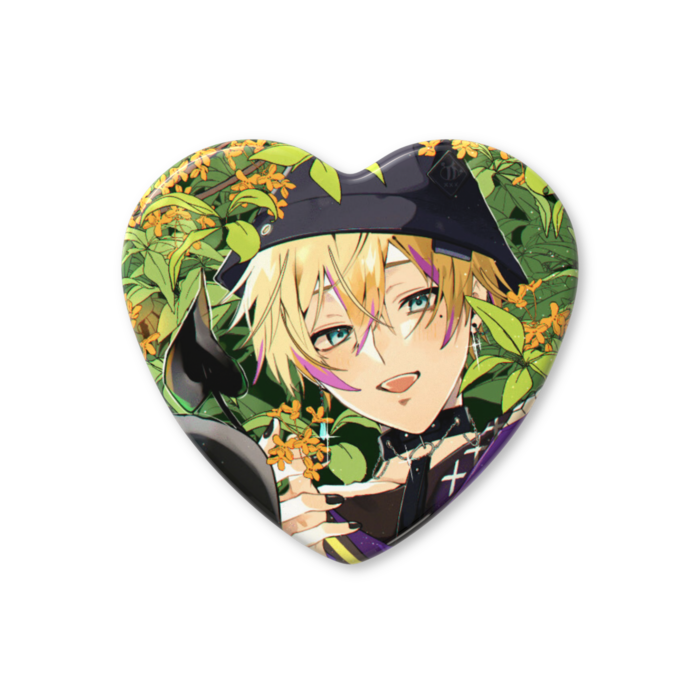 ハート缶バッジ - 57 × 52.5mm