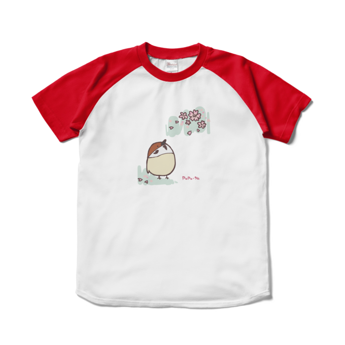 ラグランTシャツ - S - ホワイト×レッド