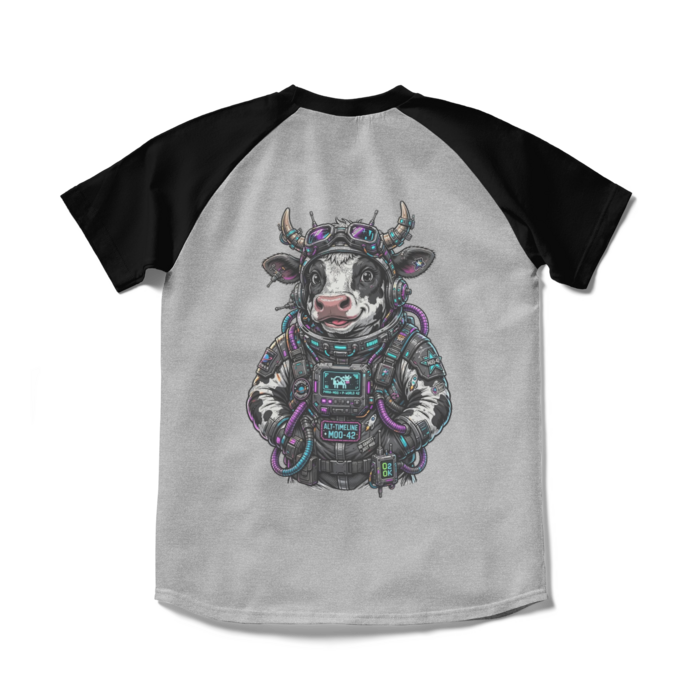 ラグランTシャツ - S - 杢グレー×ブラック(1)