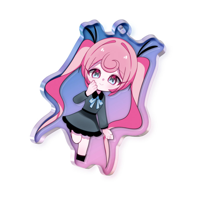 オーロラアクリルキーホルダー - 50 × 50mm