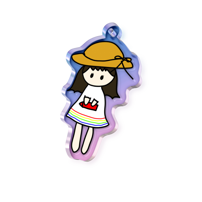 オーロラアクリルキーホルダー - 50 × 50mm