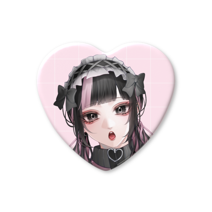 ハート缶バッジ（等身） - 57 × 52.5mm