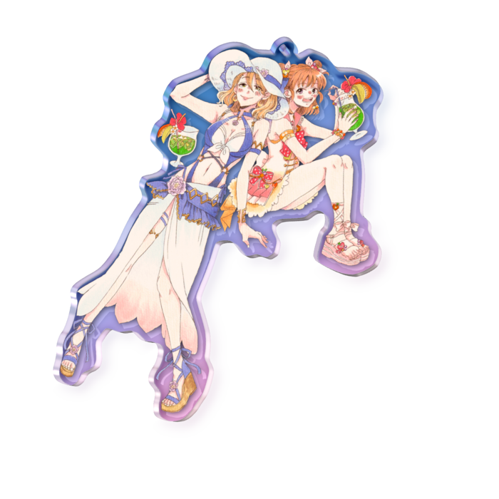 オーロラアクリルキーホルダー - 100 × 100mm