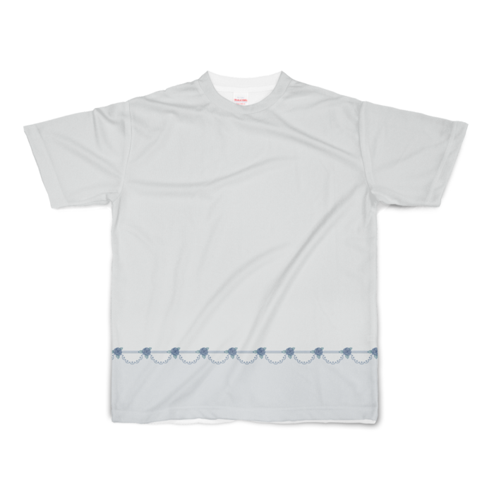フルグラフィックTシャツ　青薔薇×水色　S