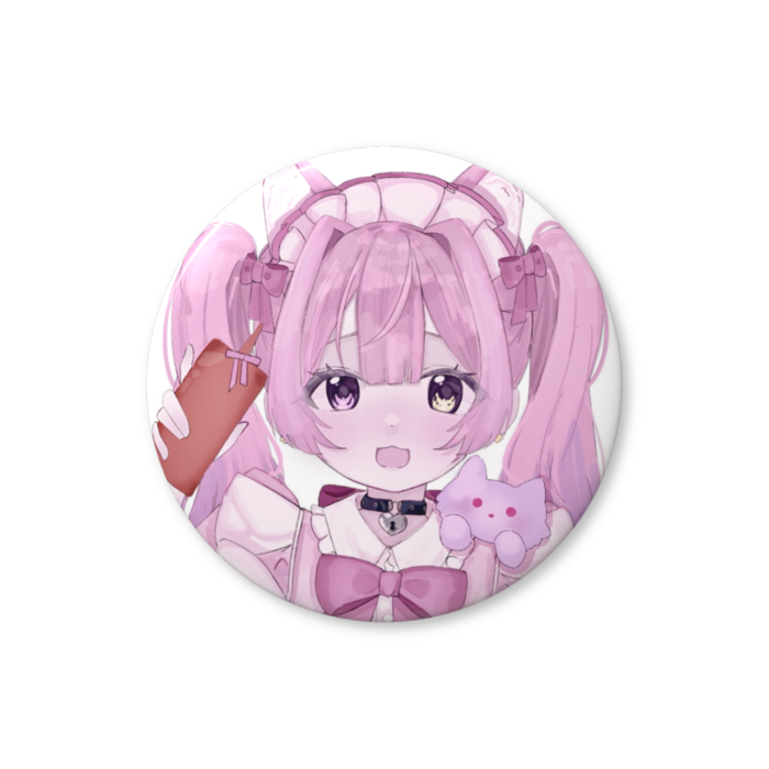 メイド風イラスト缶バッジ - 56mm