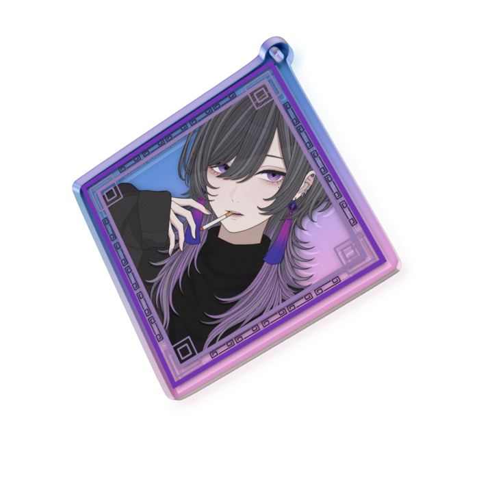 オーロラアクリルキーホルダー - 70 × 70mm