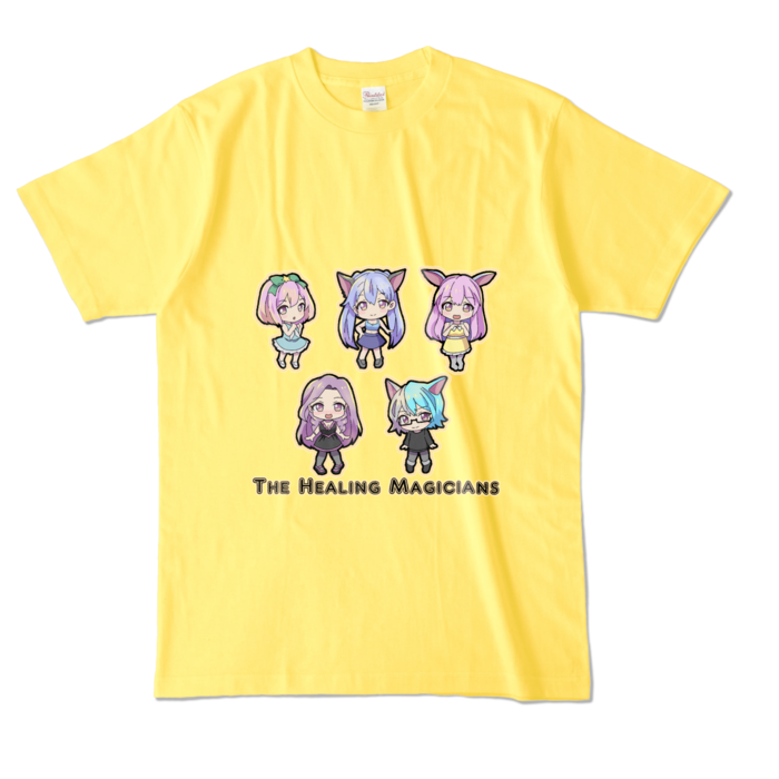 カラーTシャツ - L - イエロー/カラー柄