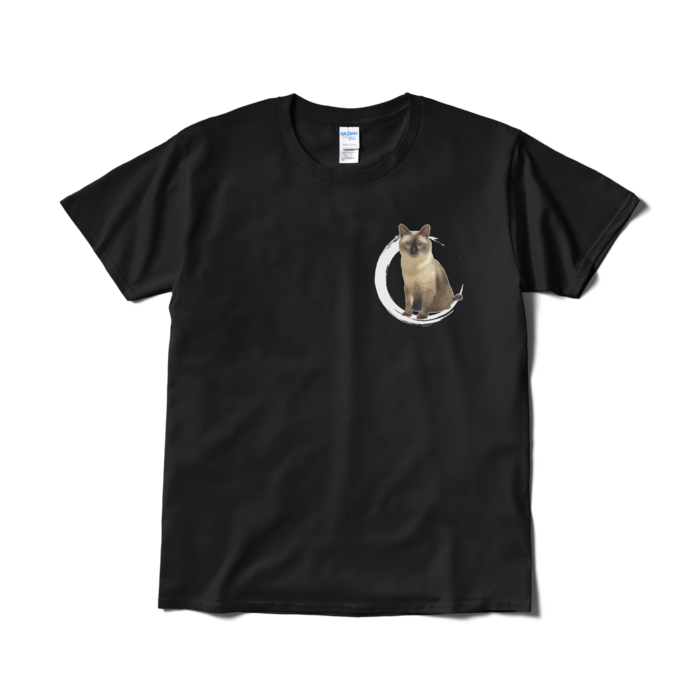 シャム猫まんじゅうTシャツ - L - ブラック