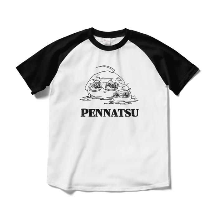 ラグランTシャツ - M - ホワイト×ブラック