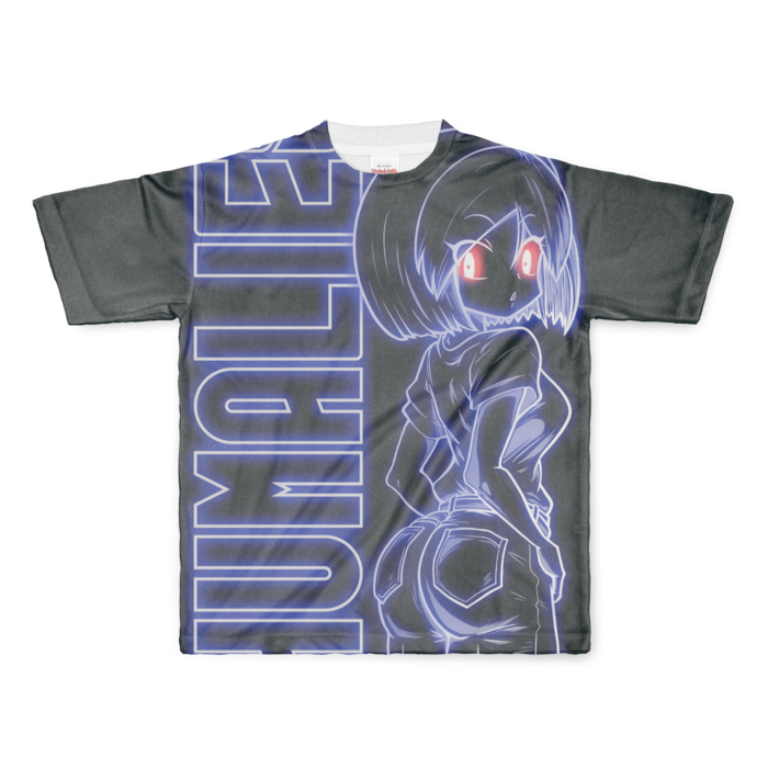 【ブルー】フルグラフィックTシャツ - L - 正面印刷のみ