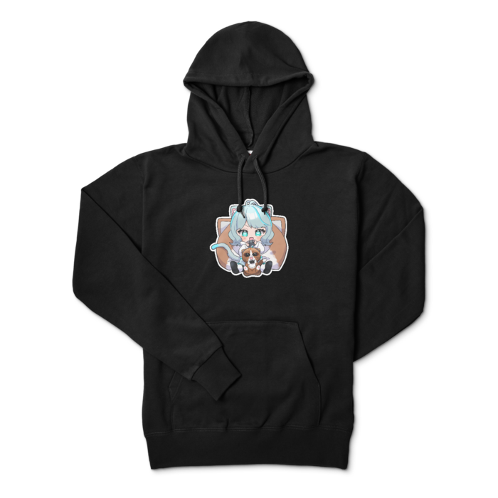 正面プリントパーカー - M - ブラック