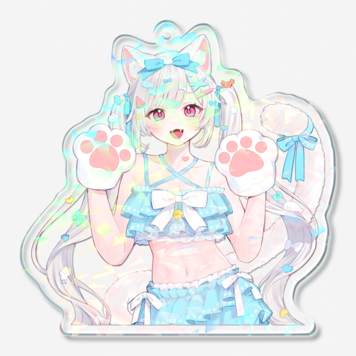 ホログラムアクリルキーホルダー - 70 × 70mm