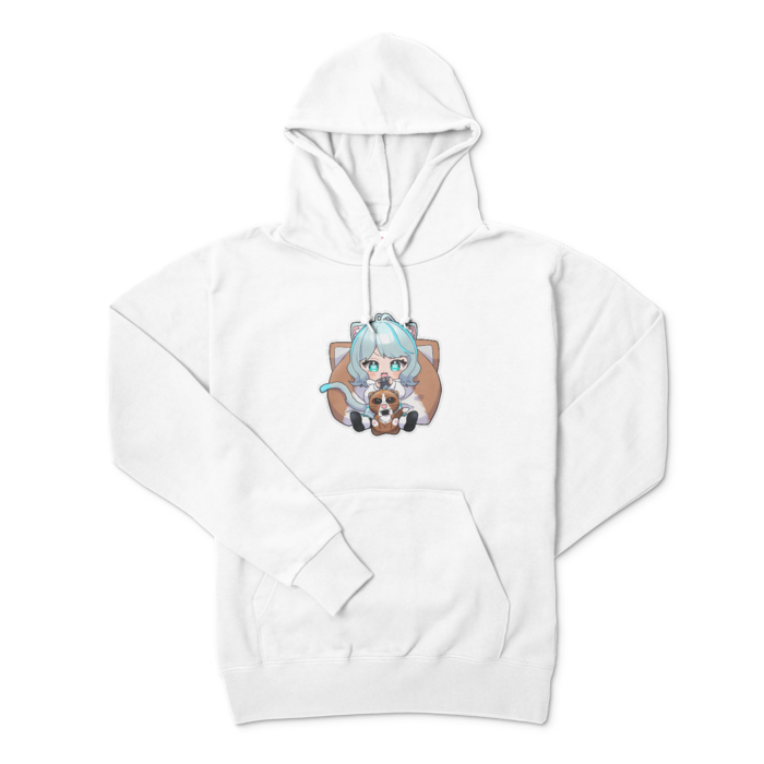 正面プリントパーカー - L - ホワイト