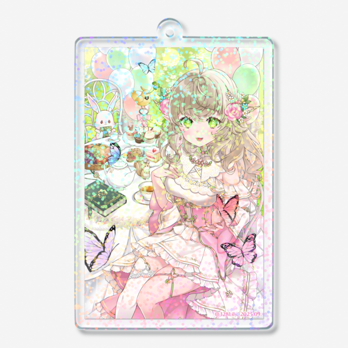 ホログラムアクリルキーホルダー - 70 × 70mm (グリッター)
