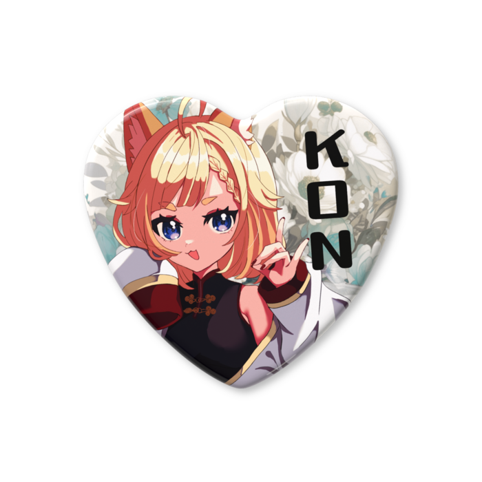 ハート缶バッジ - 57 × 52.5mm