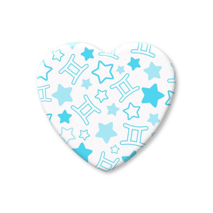 ハート缶バッジ - 57 × 52.5mm